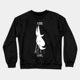 Girl and bird optical illusion- description Crewneck Sweatshirt